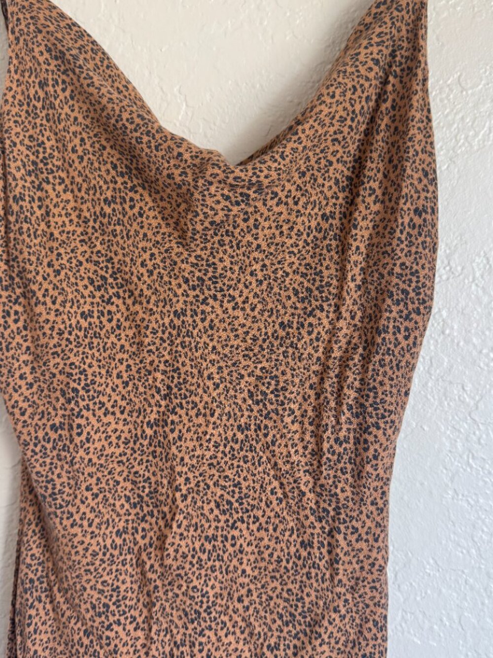 Audrey 3+1 Leopard Print Cowl Neck Slip Dress Adjustable Straps Size L - Picture 3 of 6
